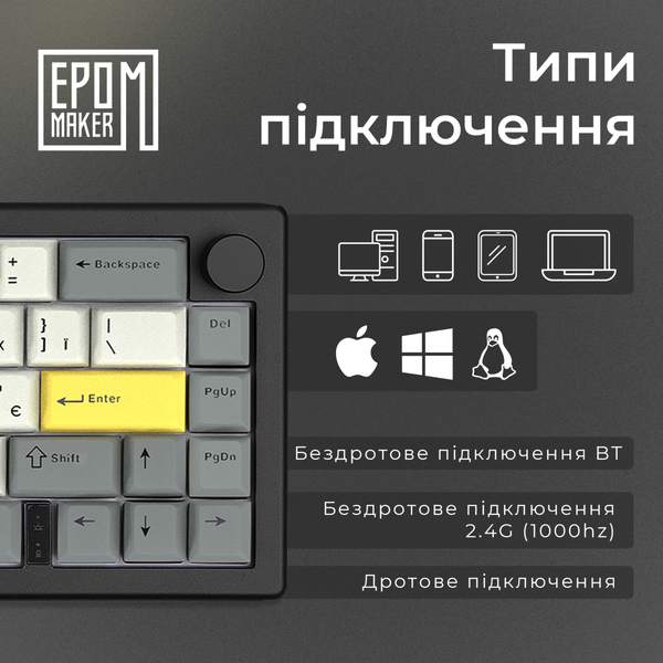 Клавіатура Epomaker EK68 EK68-B-F