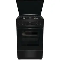 Плита Gorenje комби, 70л, 50x60см, дисплей,  чугун, черный