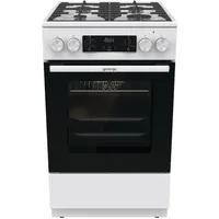Плита Gorenje комби, 70л, 50x60см, дисплей,  чугун, белый