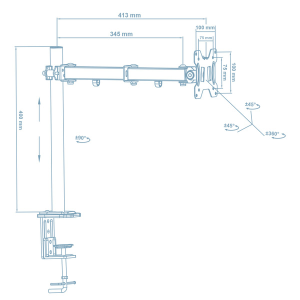 Кронштейн Walfix DM-300B (для монітора)