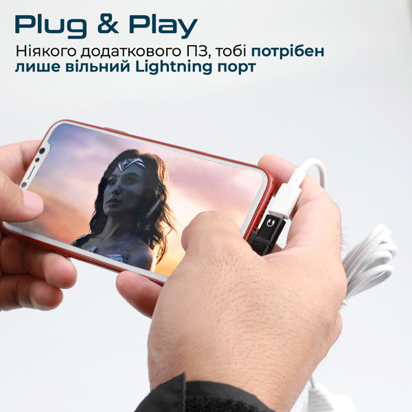 Адаптер Promate Lightning - 2хLightning (M/F) iHinge Black
