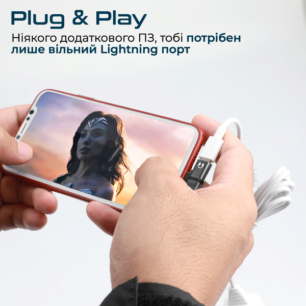 Адаптер Promate Lightning - 2хLightning (M/F) iHinge Grey
