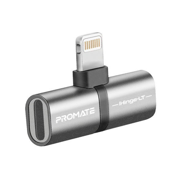Адаптер Promate Lightning - 2хLightning (M/F) iHinge Grey