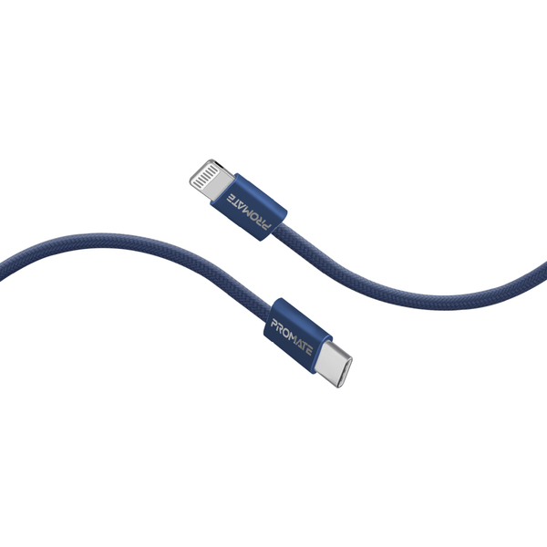 Кабель Promate USB Type-C - Lightning (M/M), 3 A, 27 W, 1.2 м, EcoLine-Ci120 Navy
