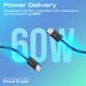 Кабель Promate USB Type-C - USB Type-C (M/M), 3 A, 60 W, 1.2 м, EcoLine-CC120 Black
