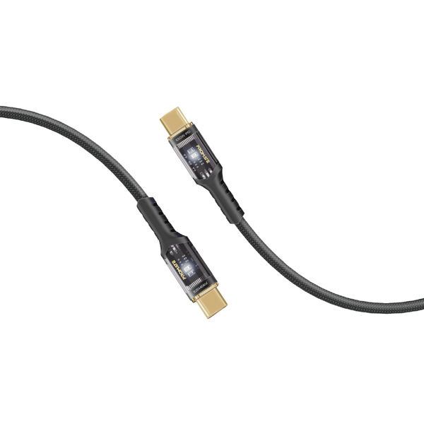 Кабель Promate USB Type-C - USB Type-C (M/M), 5 A, 100 W, 2 м, Lucidline-CC200 Black