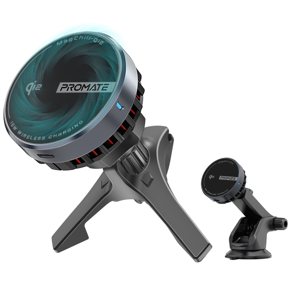 Бездротовий зарядний пристрій Promate MagChill-Qi2 MagSafe Black