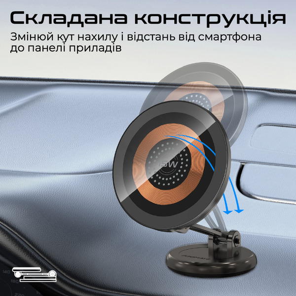 Бездротовий зарядний пристрій Promate Magnus2-Qi MagSafe Black