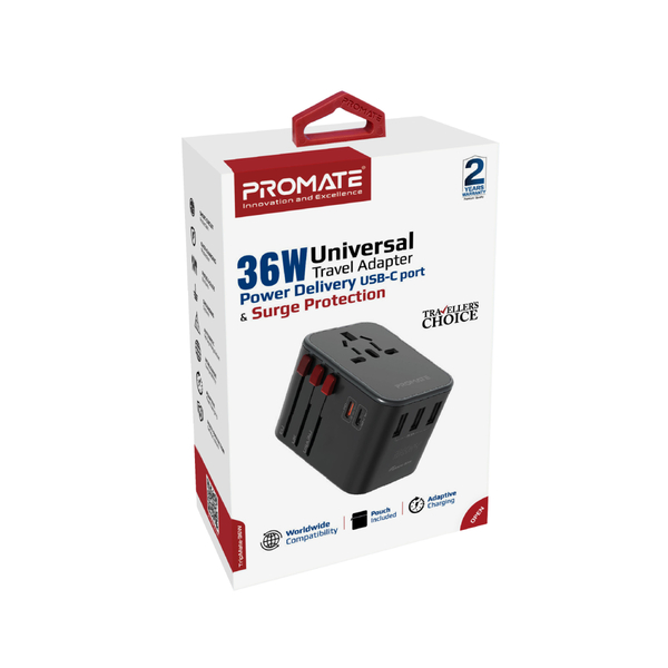 Зарядное устройство Promate TripMate-36W Black
