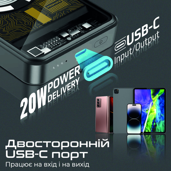 Внешний аккумулятор (Power Bank) Promate LucidPack-10 10000mAh 20W Черный