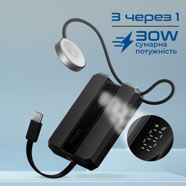 Внешний аккумулятор (Power Bank) Promate Neo-10 10000mAh 30W черный