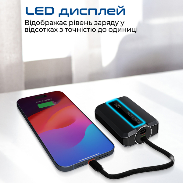 Зовнішній акумулятор (Power Bank) Promate Neo-10Uni 10000mAh 30W Black