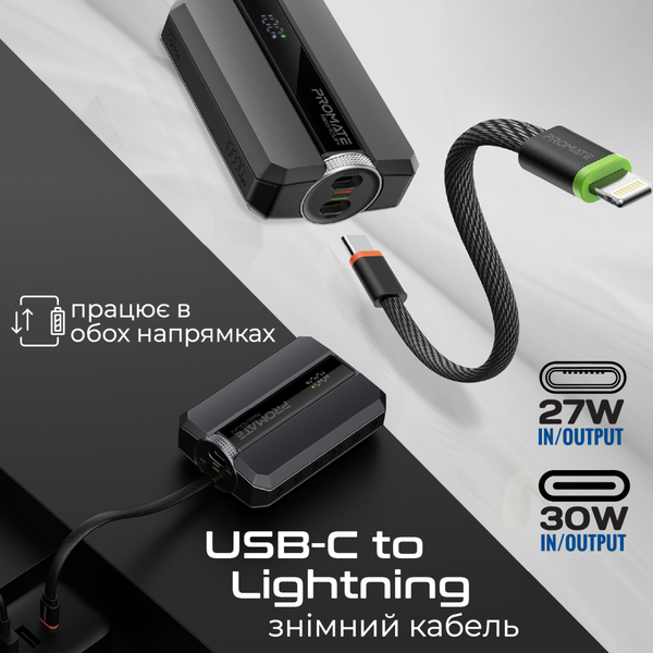 Зовнішній акумулятор (Power Bank) Promate Neo-10Uni 10000mAh 30W Black