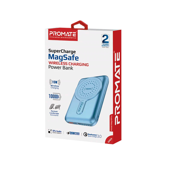 Зовнішній акумулятор (Power Bank) Promate PowerMag-10Pro 10000mAh 20W Blue