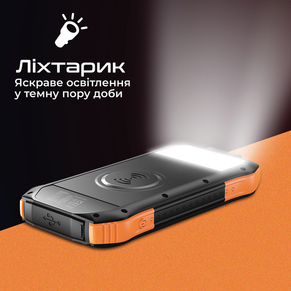 Внешний аккумулятор (Power Bank) Promate SolarTank-10PDQi 10000mAh 20W Черный