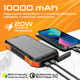 Универсальная мобильная батарея Promate SolarTank-10PDQi 10000mAh 20W Black