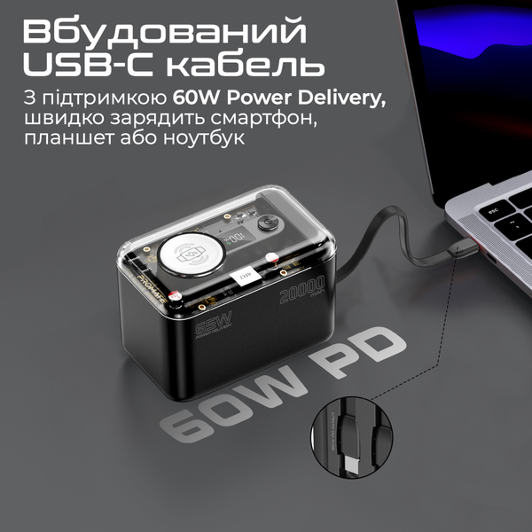 Внешний аккумулятор (Power Bank) Promate Mavrix-20 20000mAh 65W Черный
