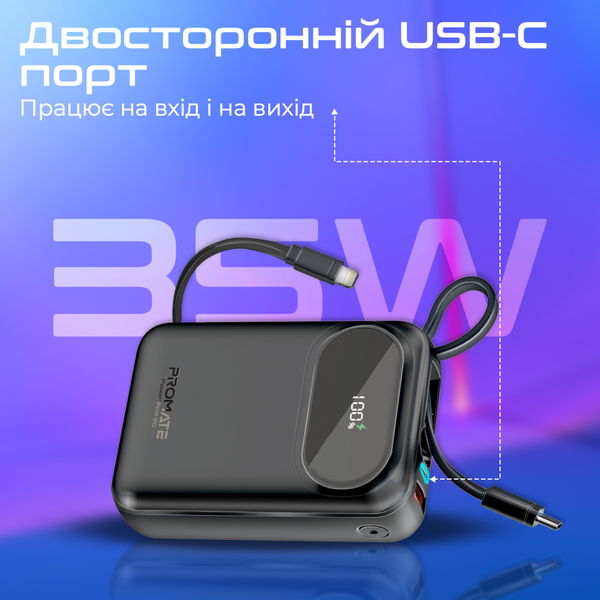 Внешний аккумулятор (Power Bank) Promate PowerPod-20 20000mAh 35W Черный