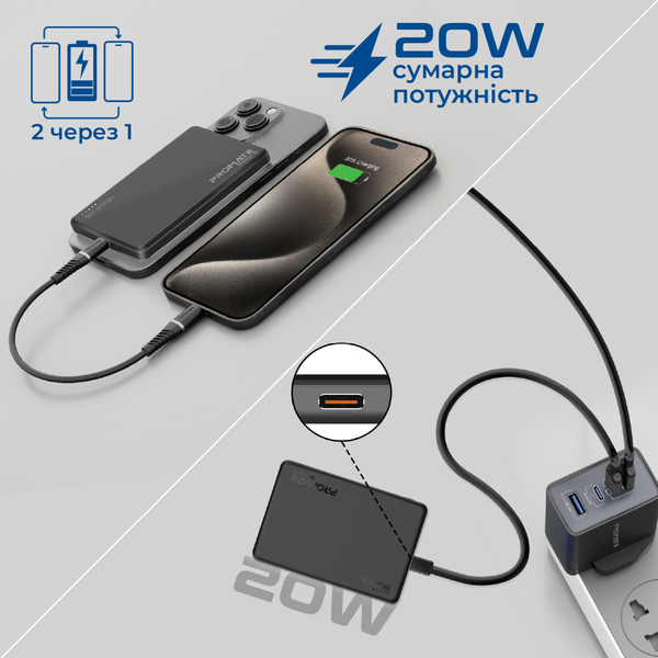 Внешний аккумулятор (Power Bank) Promate Blade-5 5000mAh 20W Черный