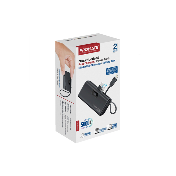 Зовнішній акумулятор (Power Bank) Promate Nanopack-5 5000mAh 20W Black