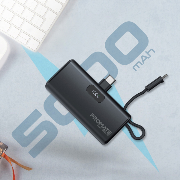 Зовнішній акумулятор (Power Bank) Promate Nanopack-5 5000mAh 20W Black