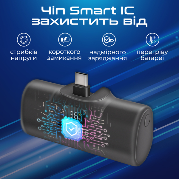 Внешний аккумулятор (Power Bank) Promate PowerUp-c 5000mAh 20W Черный
