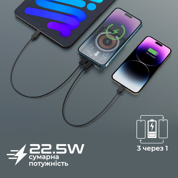 Внешний аккумулятор (Power Bank) Promate TransPack-5 5000mAh 22.5W Черный