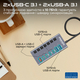 Концентратор USB Type-C Promate Gegahub-10G 7 in 1 Grey
