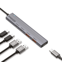 Концентратор USB Type-C Promate LiteHub-Pro 4 in 1 Grey