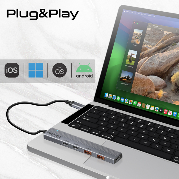 USB-хаб Promate LiteHub-Pro Grey