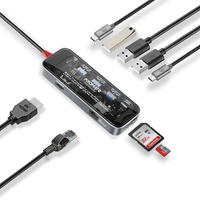 Концентратор USB Type-C Promate TransHub-Go 9 in 1 Grey