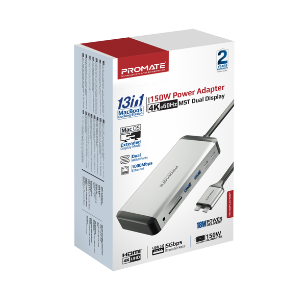 USB-хаб Promate VersaHub Grey