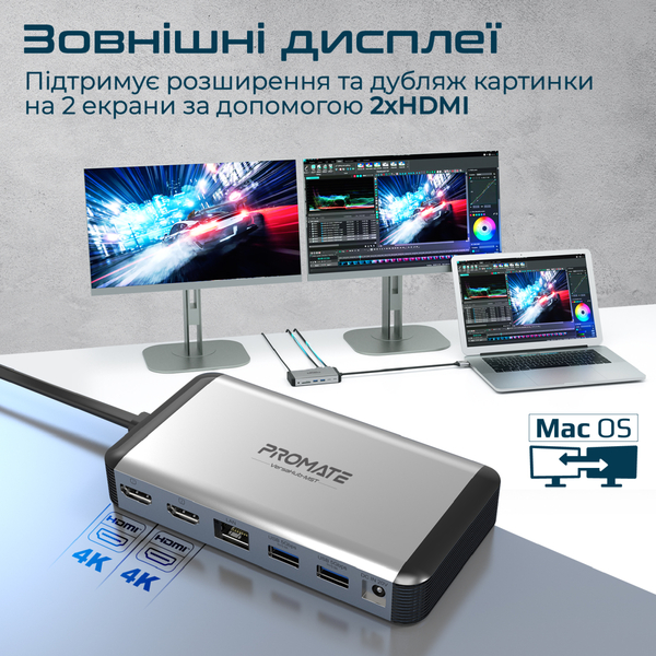 USB-хаб Promate VersaHub Grey