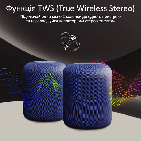 Портативна колонка Promate Boom-10 W Blue