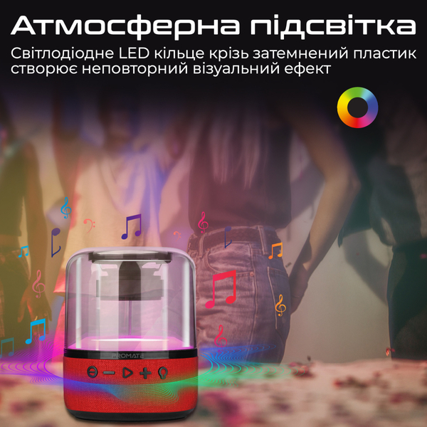 Акустична система Promate Glitz-L 10W Red