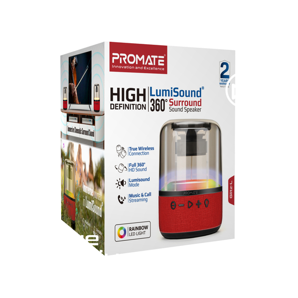 Акустична система Promate Glitz-L 10W Red