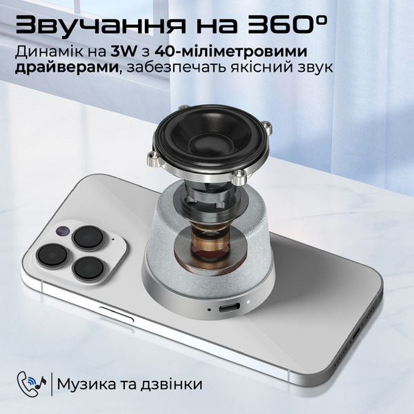 Портативна колонка Promate Punch 3W Silver