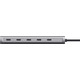 Хаб Trust Halyx USB-C  > 5xUSB-C , Алюміній, 0.1м, сірий