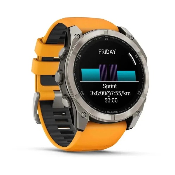 Смарт-часы Garmin Fenix 8 51mm AMOLED Sapphire Graphite DLC Titanium with Spark Orange Silicone (010-02905-53)