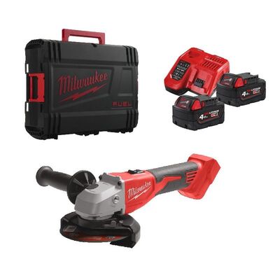 Шлифмашина угловая аккумуляторная Milwaukee M18 BLSAG125X-402X 125мм 18В 2x4А·час ЗП М12-18С 11000об·мин 2.4кг кейс