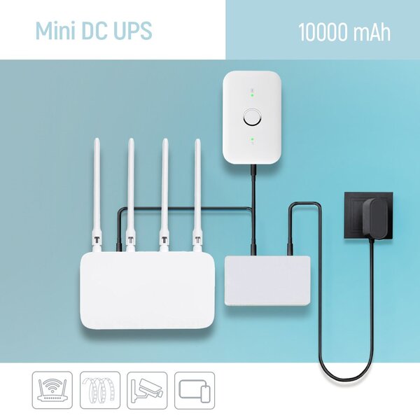 Джерело безперебійного живлення для роутерів/комутаторів ColorWay CW-PB100LI3WT 10000mAh 21W DC 5V/9V/12V/24V