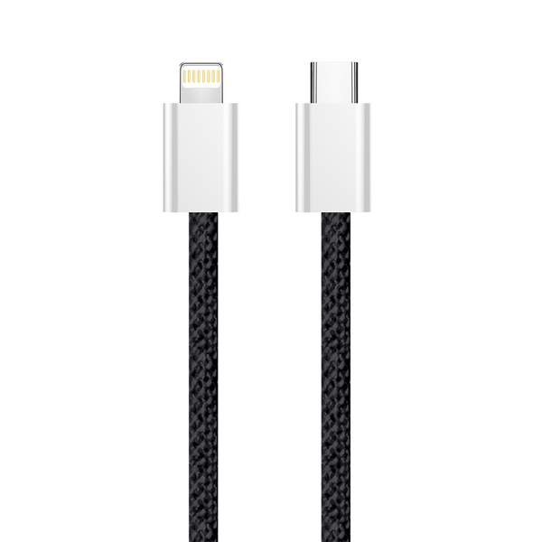 Кабель ColorWay USB Type-C - Lightning (M/M), (braided cotton) (PD Fast Charging 27W), 2 м, Black (CW-CBPDCL068-BK)