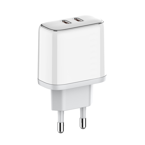 Сетевое зарядное устройство ColorWay Power Delivery Port PPS USB (Type-C PD + Type-C PD) (40W) White (CW-CHS048PD-WT)