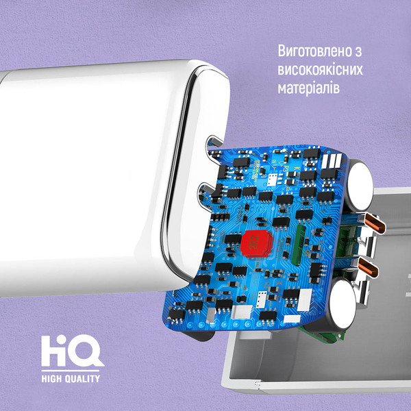 Сетевое зарядное устройство ColorWay Power Delivery Port PPS USB (Type-C PD + Type-C PD) (40W) White (CW-CHS048PD-WT)