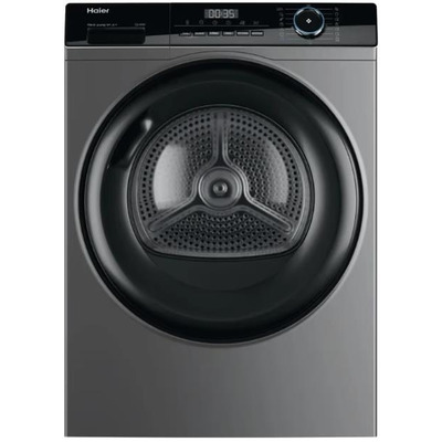 Сушильна машина Haier тепловий насос, 9кг, A+++, 59,5см, дисплей, пара, cріблястий