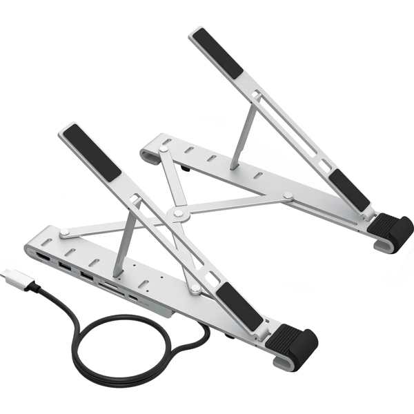 Док-станція USB3.2-->HDMI/USB3.0x1/USB2.0x1/RJ45/SD/TF/USB-Cx2/PD 100W 7-in-1 Folding Stand Choetech