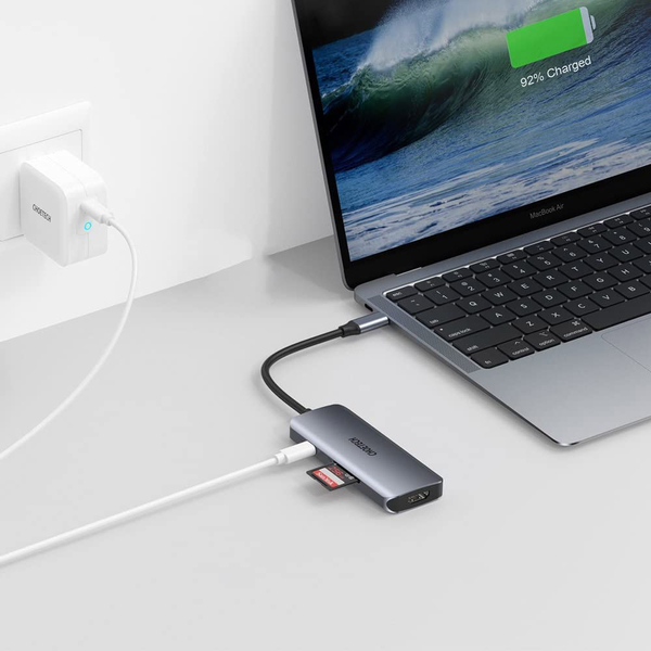 Док-станція USB 3.1 -> 3хUSB 3.0+USB-C PD100W+HDMI 4K 30HZ+SD/TF 7 in 1Choetech