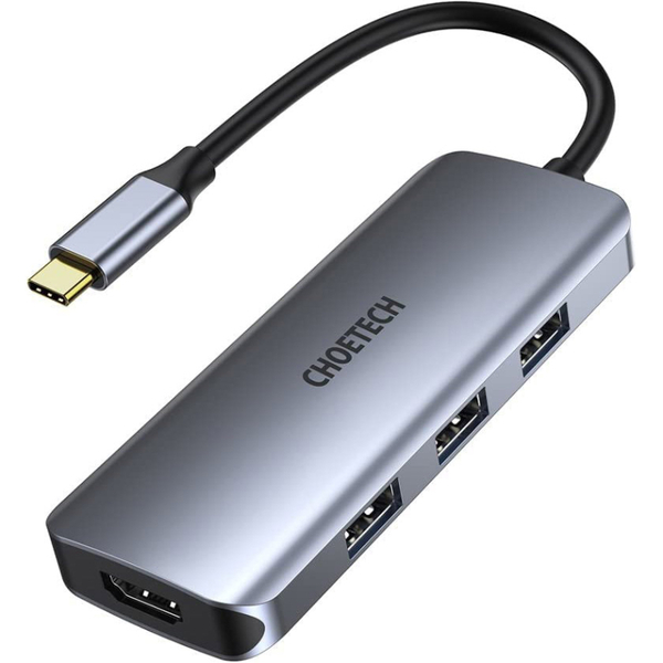 Док-станція USB 3.1 -> 3хUSB 3.0+USB-C PD100W+HDMI 4K 30HZ+SD/TF 7 in 1Choetech