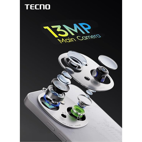 Смартфон Tecno Spark Go 1 (KL4) 3/64GB Glittery White (4894947036446)