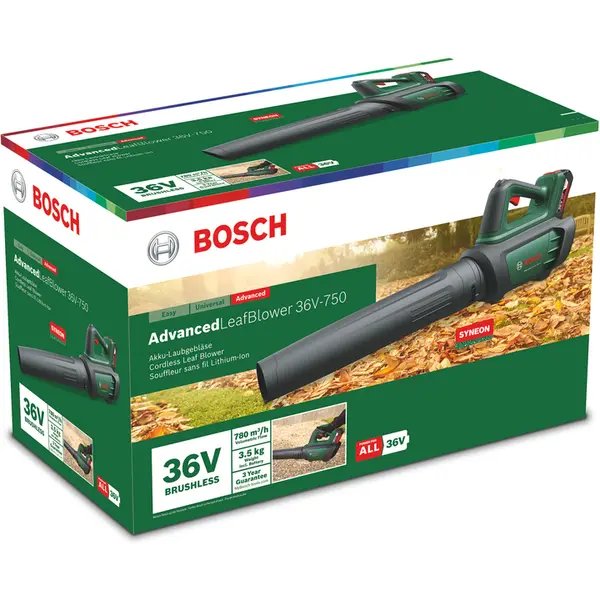 Аккумуляторная воздуходувка Bosch AdvancedLeafBlower 36V-750 + 1 x аккумулятор 36V 2.0 Ah + Зарядное устройство для AL 36V-20
